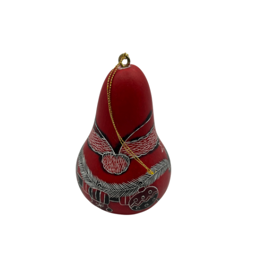 Handcrafted Gourd Santa Christmas Ornament