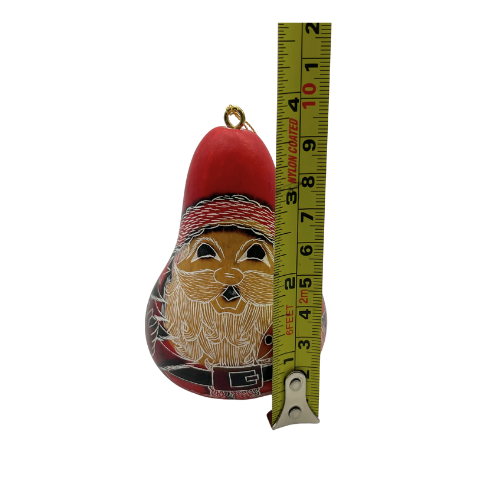 Handcrafted Gourd Santa Christmas Ornament