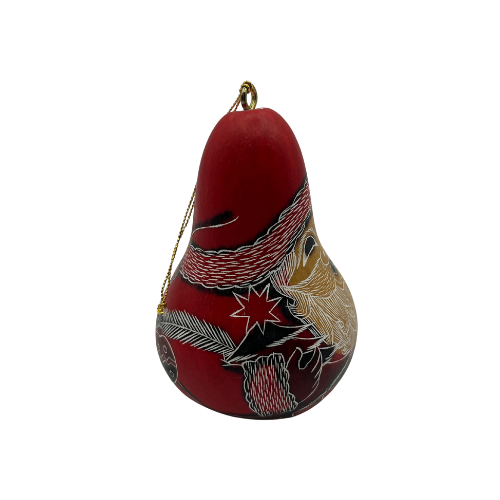 Handcrafted Gourd Santa Christmas Ornament