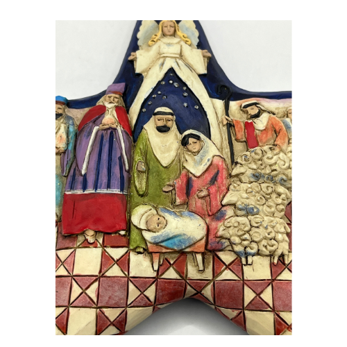 Vtg Jim Shore Nativity Star Ornament Heartwood Creek Holy Family Christmas