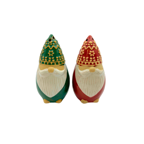 Winter Holiday Gnome Salt and Pepper Christmas Shaker Set