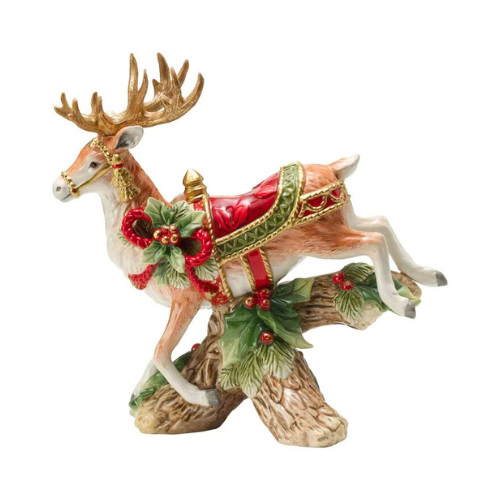 Fitz and Floyd Landing Deer Candle Holder Holiday Home New in Box