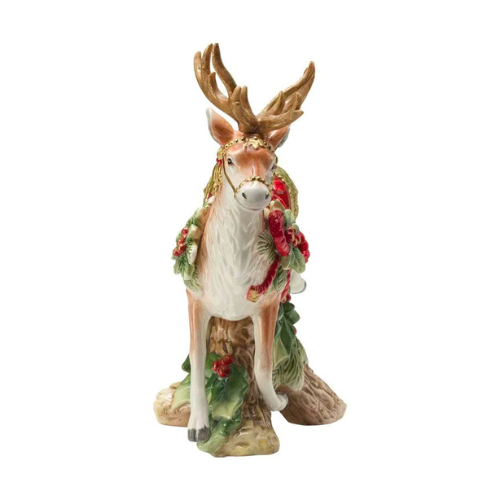 Fitz and Floyd Landing Deer Candle Holder Holiday Home New in Box