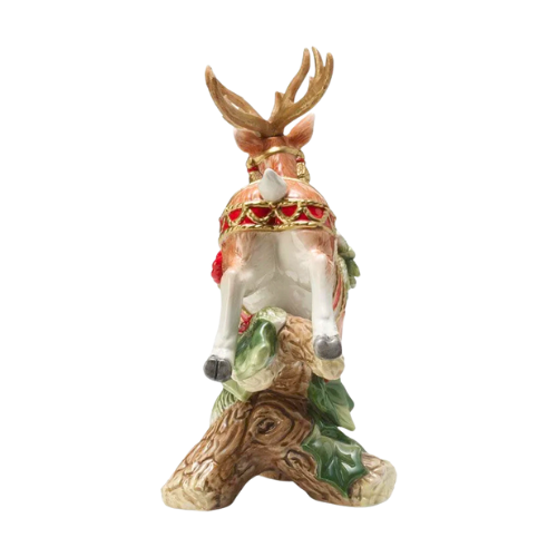 Fitz and Floyd Landing Deer Candle Holder Holiday Home New in Box