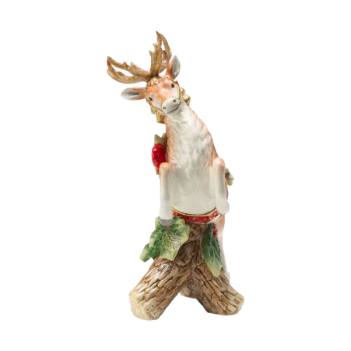 Fitz and Floyd Leaping Deer Candle Holder Holiday Home New in Box