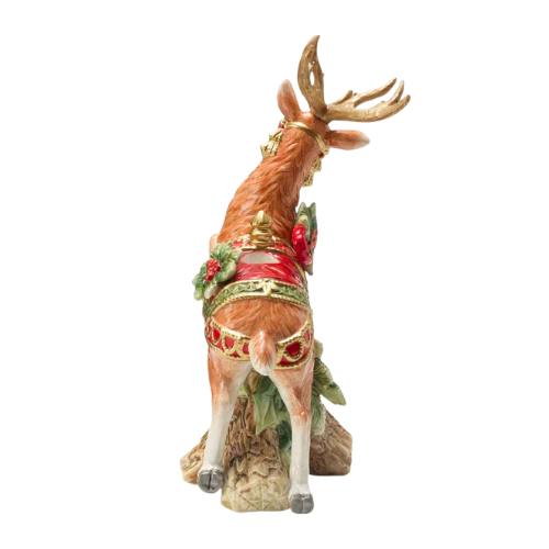 Fitz and Floyd Leaping Deer Candle Holder Holiday Home New in Box