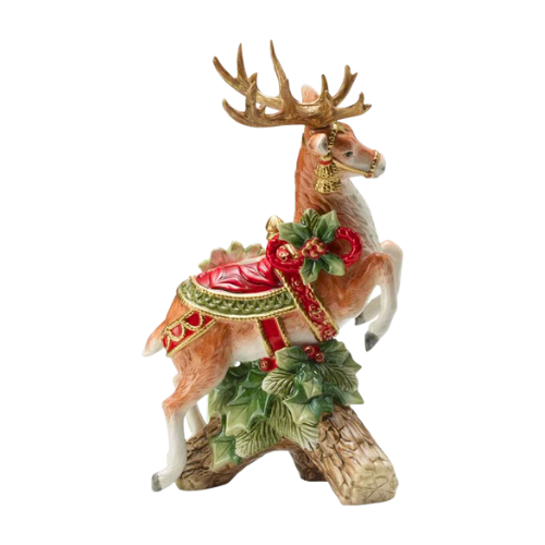 Fitz and Floyd Leaping Deer Candle Holder Holiday Home New in Box