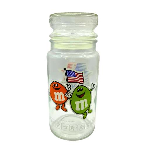 1984 Olympic Games Of Los Angeles M&M's Chocolate 8" Glass Candy Jar With Lid