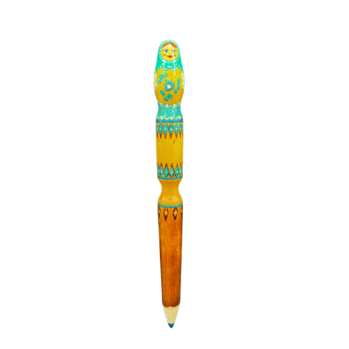 Russian Matryoshka Doll Colored 12" Pencil Green