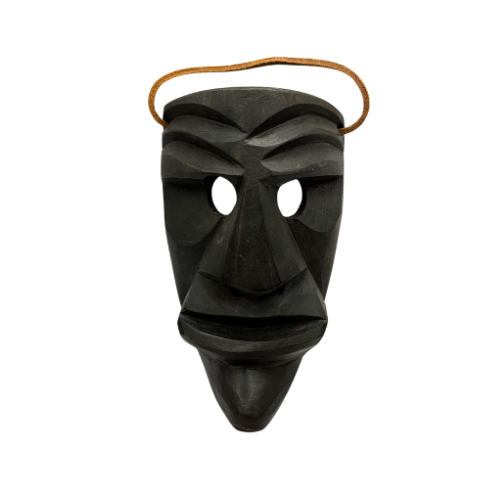 Mamuthones Wooden Black Wall Mask Hand Carved