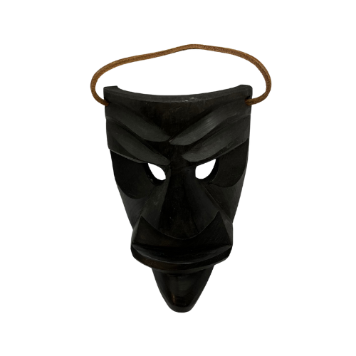 Mamuthones Wooden Black Wall Mask Hand Carved