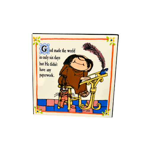 Vintage Walt Lee - Sherman On The Mount 1980s American Greetings Corp Tile Easel Art