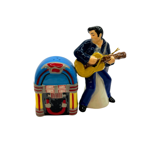 Elvis Presley with Jukebox Magnetic Salt and Pepper Shaker Set New with Tags