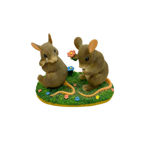 Charming Tails Figurine I'm So Sorry 97/720 Mice Apology Flowers Fitz and Floyd, Inc