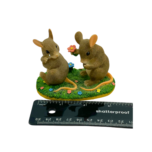 Charming Tails Figurine I'm So Sorry 97/720 Mice Apology Flowers Fitz and Floyd, Inc