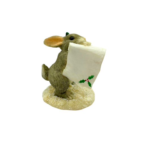 Vintage Charming Tails "Town Crier" Christmas Bunny/ Rabbit Figurine By Dean Griff