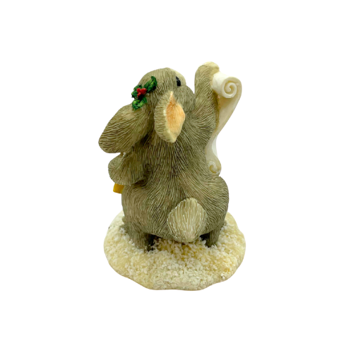 Vintage Charming Tails "Town Crier" Christmas Bunny/ Rabbit Figurine By Dean Griff