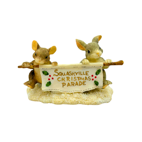 Vintage Charming Tails " Parade Banner" Christmas Figurine By Dean Griff