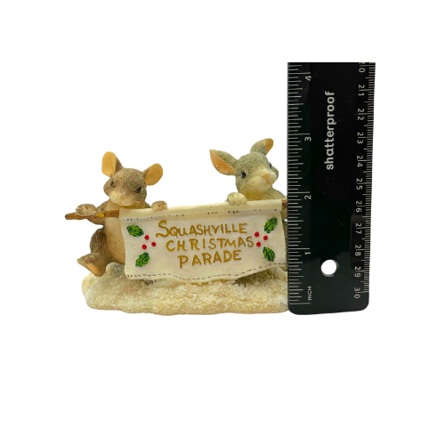 Vintage Charming Tails " Parade Banner" Christmas Figurine By Dean Griff