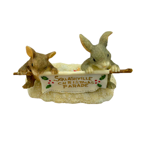 Vintage Charming Tails " Parade Banner" Christmas Figurine By Dean Griff