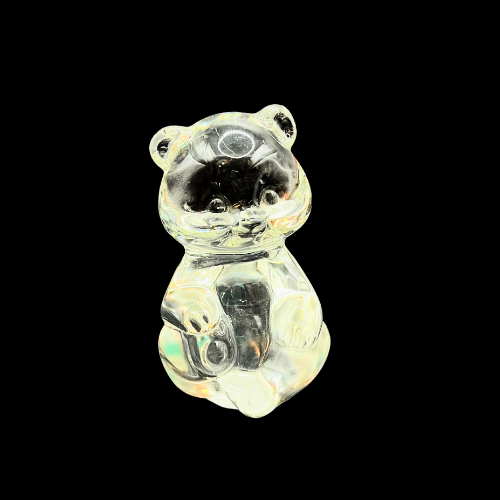 Vintage Fenton Art Glass Crystal Teddy Bear Figurine Paperweight