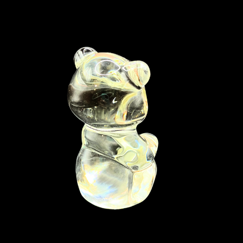 Vintage Fenton Art Glass Crystal Teddy Bear Figurine Paperweight
