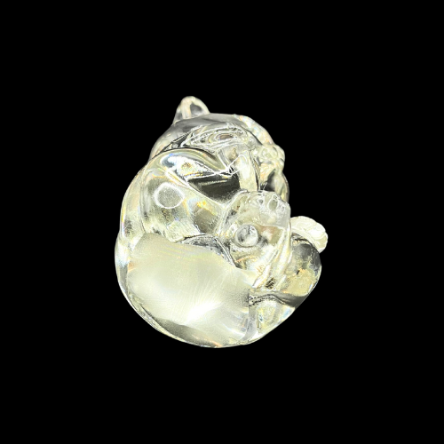 Vintage Fenton Art Glass Crystal Teddy Bear Figurine Paperweight