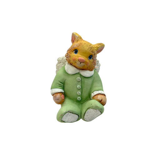 2002 Signed Heavenly Critter - Cat/ Kitten Ceramic Figurine