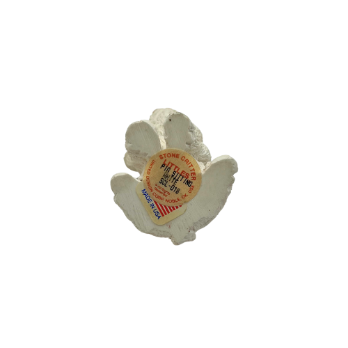 Vintage Stone Critter Littles White Pig Piglet Sitting Figurine Made in the USA SCL-018