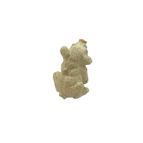 Vintage Stone Critter Littles White Pig Piglet Sitting Figurine Made in the USA SCL-018