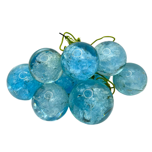 Vintage Lucite Aqua Ice Blue Loose Ball Grapes LOT of 10