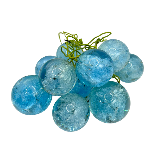 Vintage Lucite Aqua Ice Blue Loose Ball Grapes LOT of 10