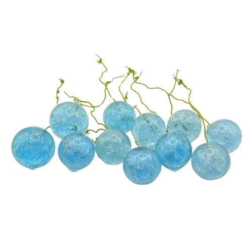 Vintage Lucite Aqua Ice Blue Loose Ball Grapes LOT of 10