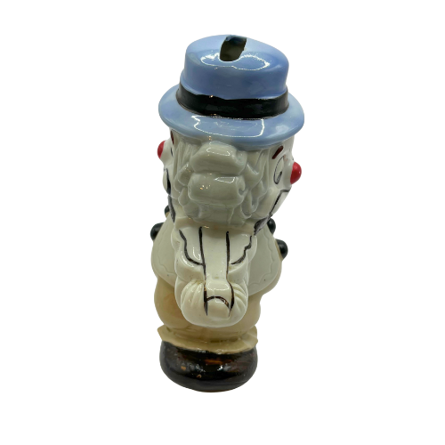 VTG Porcelain Two-Faced Clown Money Box Double Sided Happy/ Sad Playing Violin