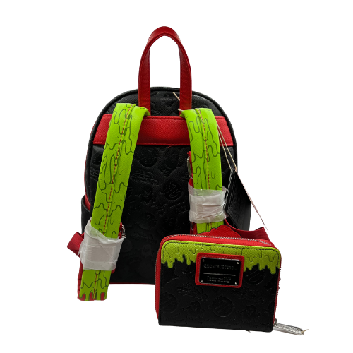 Loungfly GHOSTBUSTERS Glow In The Dark Mini Back Pack Wallet Set- NWT