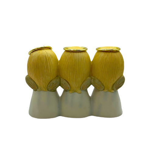 VTG Three Praying Angels "Peeking Naughty Angel"  Ceramic Hallmark Figurine
