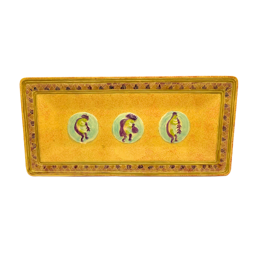 Kokopelli Counter Tray 5x11" Southwestern Flute Dancer by Vohann