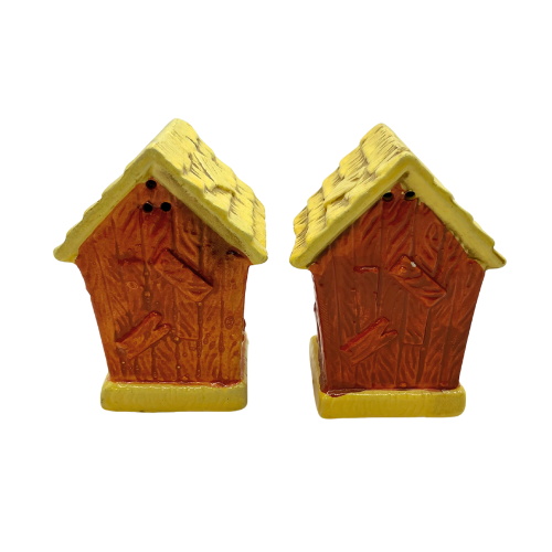 Vintage  Outhouse Themed Salt and Pepper Shakers Ceramic Made in Japan