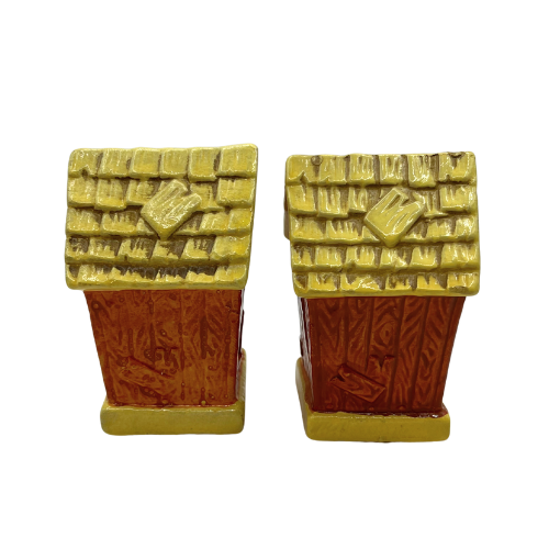 Vintage  Outhouse Themed Salt and Pepper Shakers Ceramic Made in Japan