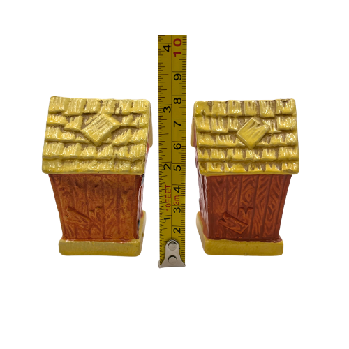 Vintage  Outhouse Themed Salt and Pepper Shakers Ceramic Made in Japan