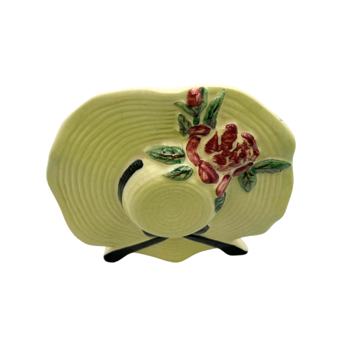Vintage Sun Bonnet Floral Wall Pocket / Shelf Planter Free Standing 5.25" Tall