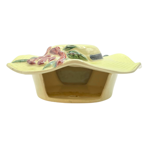Vintage Sun Bonnet Floral Wall Pocket / Shelf Planter Free Standing 5.25" Tall