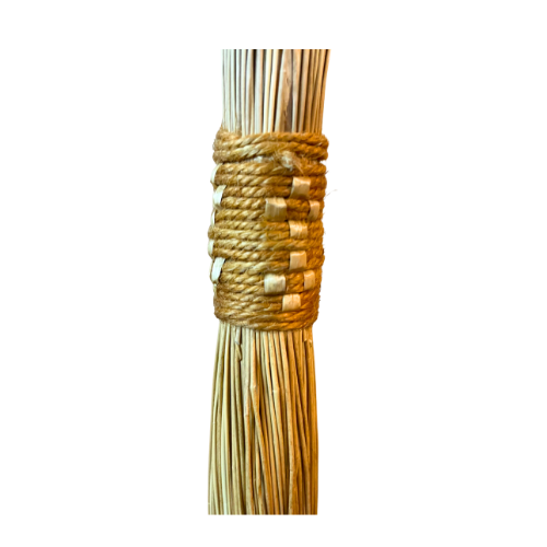 Primitive Straw Hearth/ Jumping Broom Decorative Natural Broom Twine Binding w/ Hanging Loop
