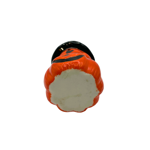 Vintage Ceramic Double Jack-O-Lantern Head Halloween Trinket Box with Hat Trinket