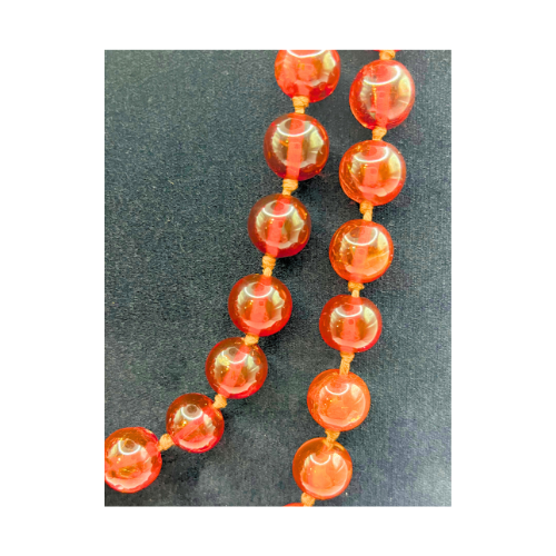* Vintage Baltic Amber Round Beaded Hand Knotted Necklace 20"