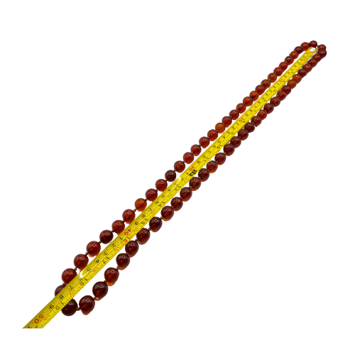 * Vintage Baltic Amber Round Beaded Hand Knotted Necklace 20"