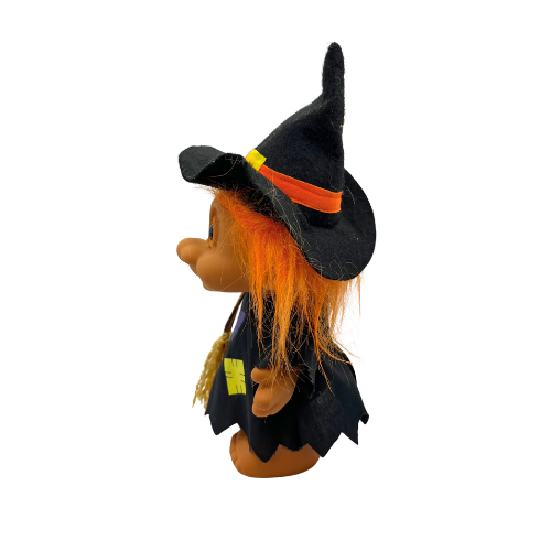 Large 90s Russ Berrie Troll Kidz Halloween Witch Costume Hard Body 10"