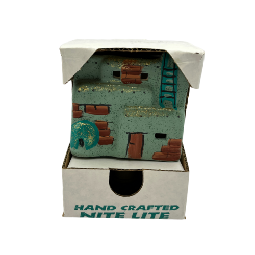 Vtg Pueblo Night Light Hand Crafted Signed New in Box