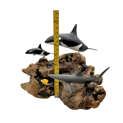 John Perry Orca Killer Whales Shark Under Water Sculpture