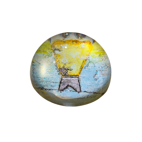 * 3" Christy Tomlinson Designs Paperweight New With Tags Yell and Gray Vintage Inspired Dress